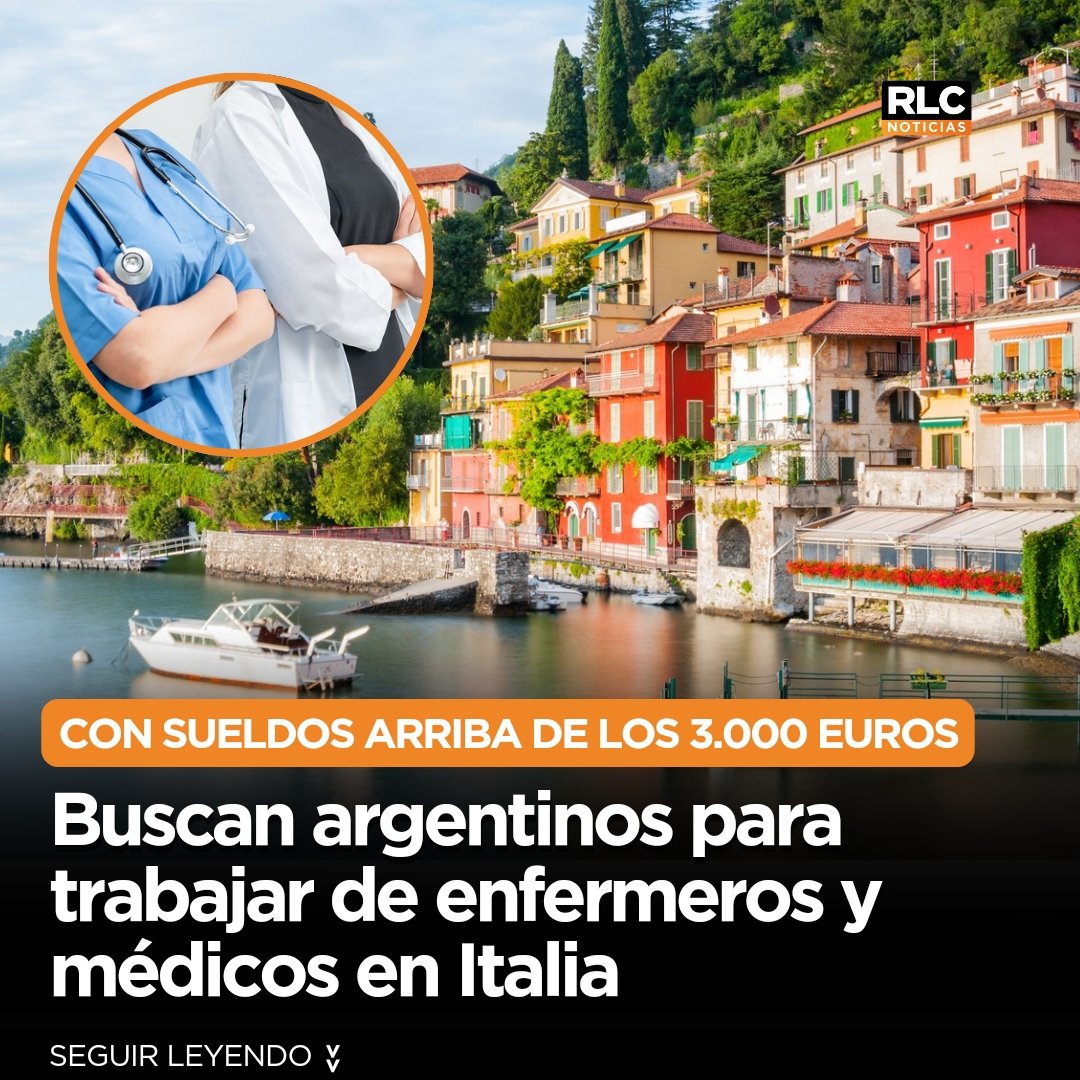 🇮🇹La región italiana de Lombardía contratará entre 400 y 500 médicos y enfermeras de Argentina y también Paraguay para paliar la escasez de personal sanitario en una zona que es el motor económico del país, confirmó este el responsable de Salud, Guido Bertolaso.