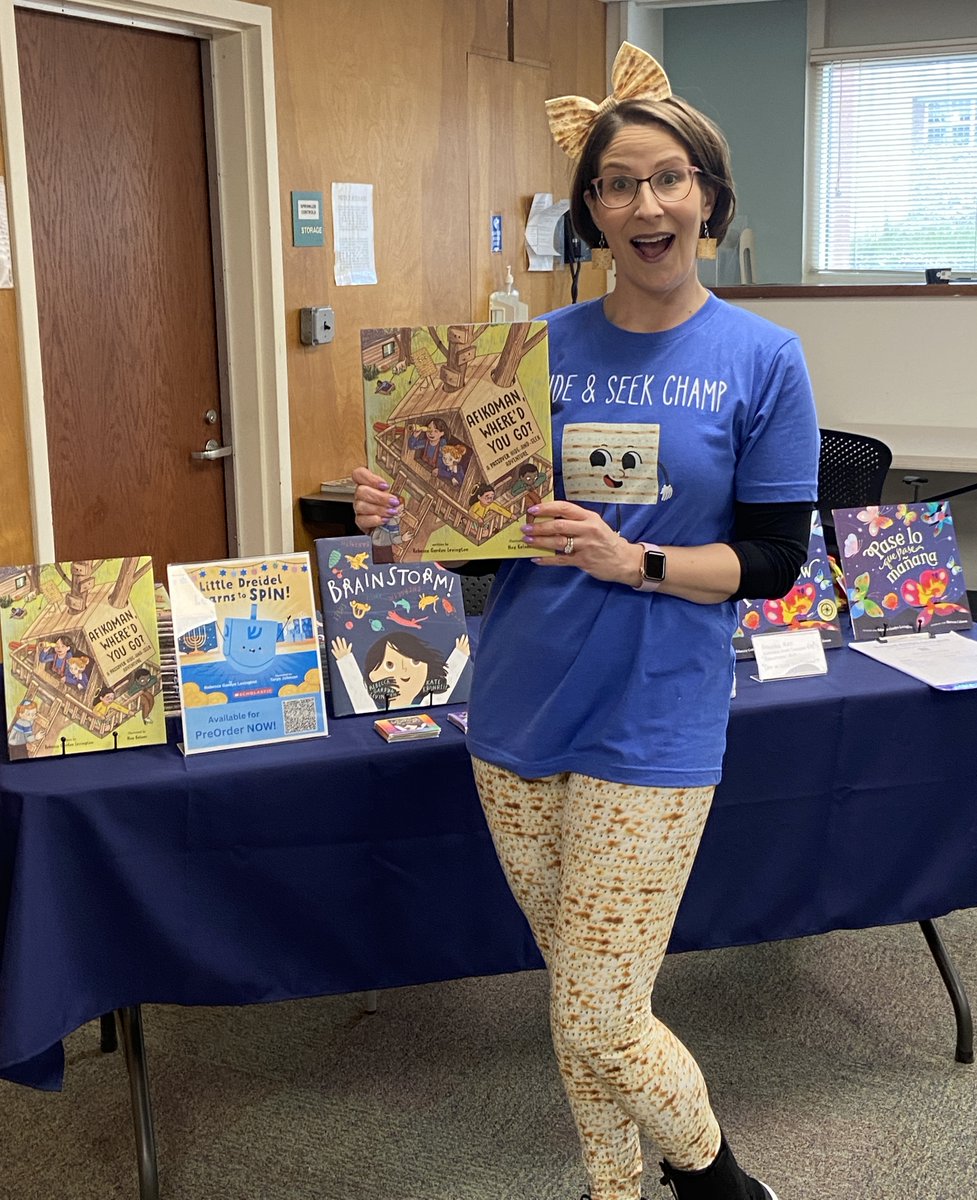 This week's been a whirlwind of AFIKOMAN, WHERE'D YOU GO? book readings! 5 events (w/more to come!) As an introvert, its scary taking myself out into the world, but getting to see kids reactions to my stories makes it SO worth it.🥰 @KaitlynLeann17 @penguinkids #kidlit #passover