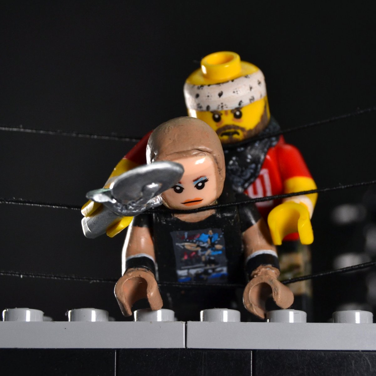 #Lego Nick Gage uses the pizza cutter on #Lego Yoshihiko! #JJSB8 #GCW