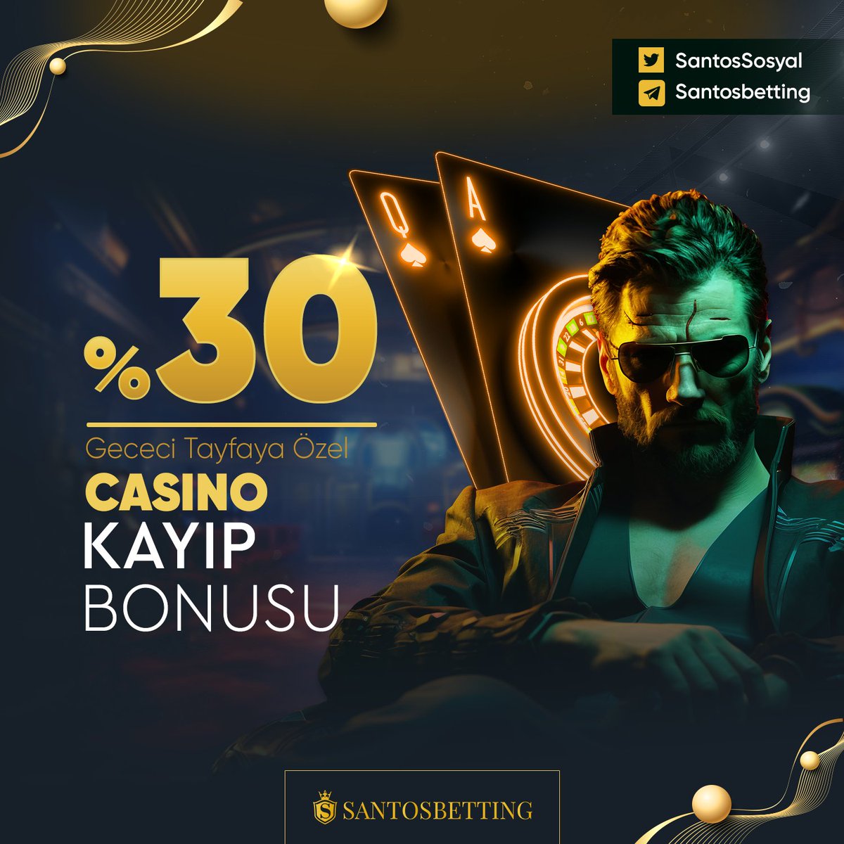 ❤️‍🔥GECENE RENK KATACAK BONUSLAR SANTOS BETTİNG'DE ⏰Saat 01:00 - 08:00 arasında Casino alanındaki Minimum 100 TL kaybınıza %30 Casino Discount bonus sizleri bekliyor 📲Santos Betting Giriş t2m.io/5FrnhM1