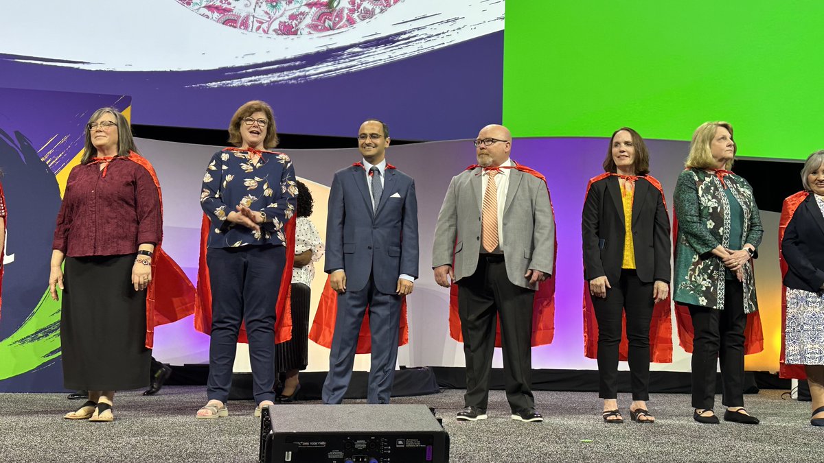 OSBA President Sami Al-Abdrabbuh joins other state association presidents on stage Sunday at NSBA’s Annual Conference in New Orleans. #nsba #osba #ruralschooldistricts #ruraleducationsummit2024 #publicschools #school #educationmatters #oregon #schoolboard #publiceducation