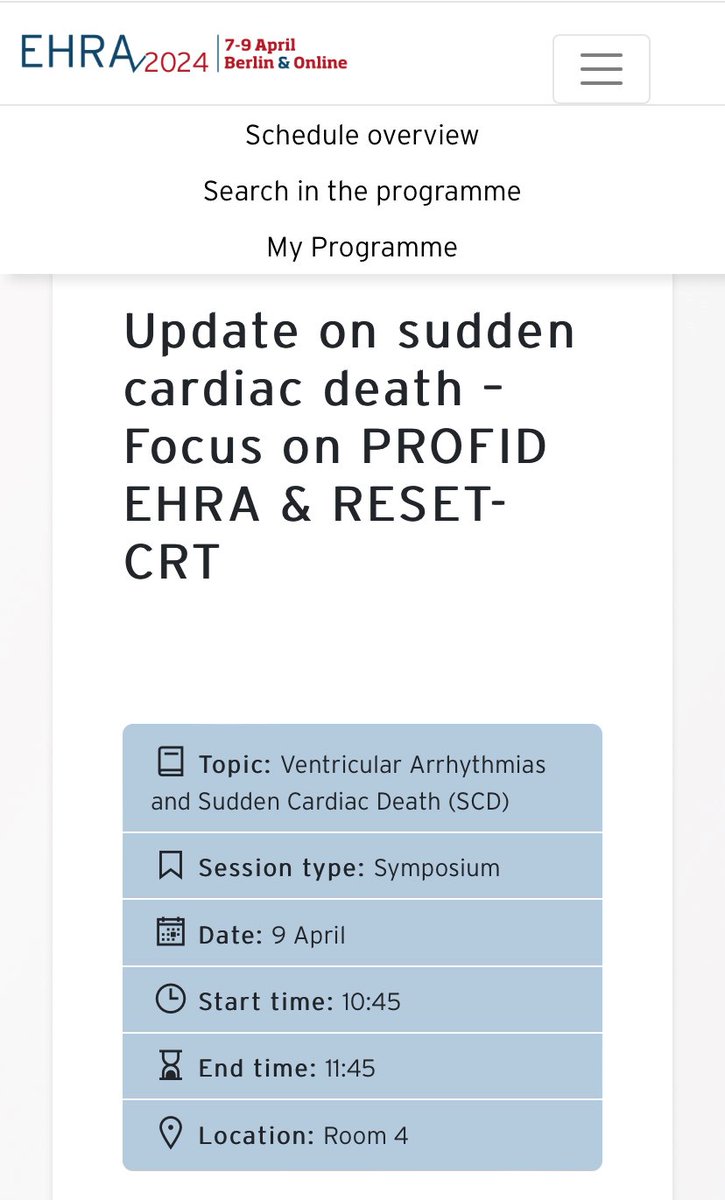 Don’t miss our session at the EHRA Congress with Gerhard Hindricks, Helmut Puererfellner, Jens Cosedis Nielsen, Miloš Táborský, Radoslaw Lenarczyk, Valentina Kutyifa and Nikolaos Dagres. is.gd/efEnHy @milos_taborsy, @RLenarczyk, @VKutyifa @GerdHindricks, @purerfellner