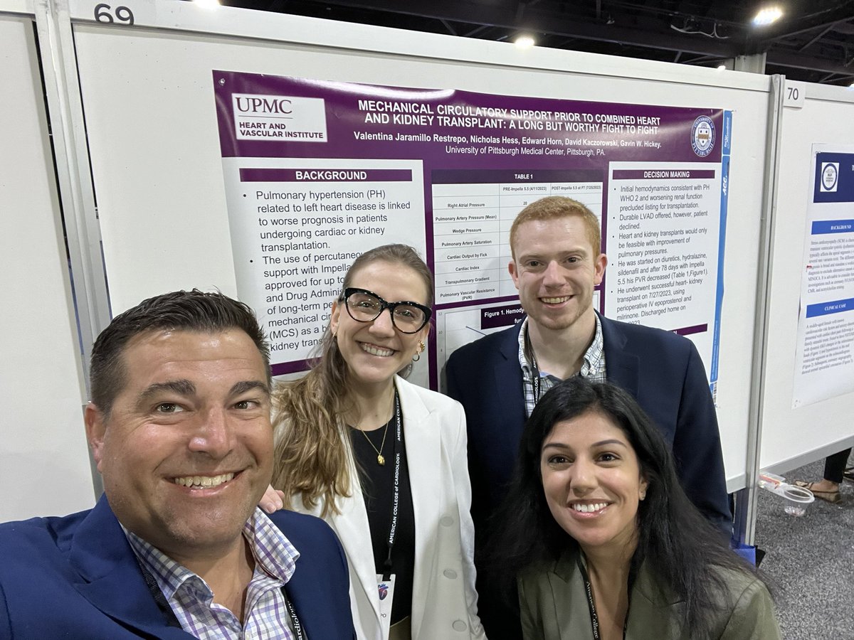 Future NYU cardiology fellow @valenjaramillo7 with an amazing case! PVR 12 to 3 on Impella as bridge to heart-kidney! #ACC2024 @HviUpmc @PittIMChiefs @PittCardiology @EHornPharmD