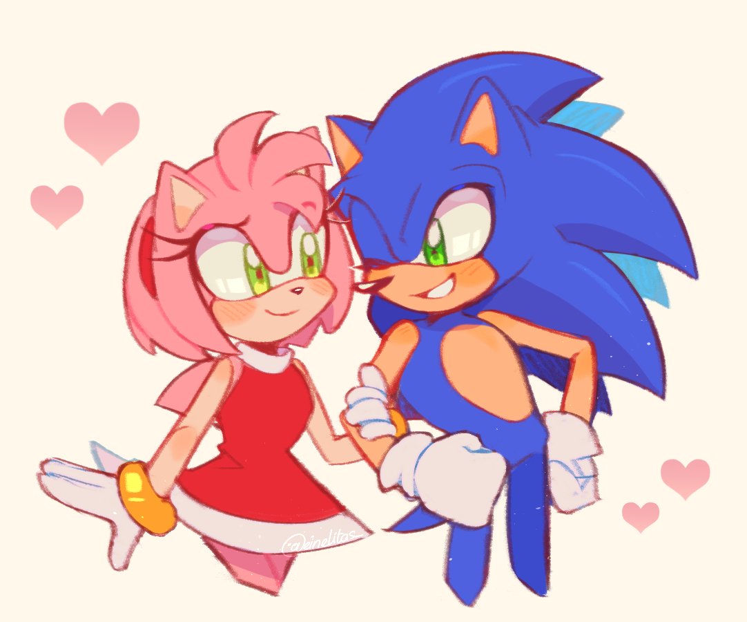 Quick doodle of them for my heart💙🩷💙🩷 #sonamy