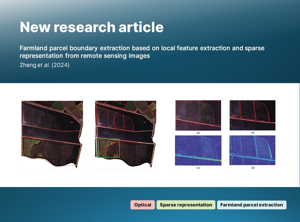 🔔 New article: Zheng et al. investigate a #contour detection and #SparseRepresentation approach to #farmland parcel boundary extraction, demonstrating the approach to be both fast and accurate. 🔗 doi.org/10.1080/014311… #IJRS #RemoteSensing #agriculture