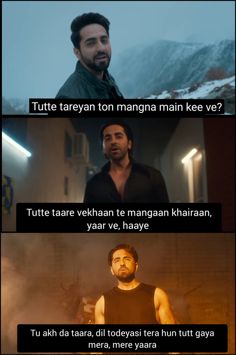 From tutte taare to #AkhDaTaara venturing into the Saturn with tutte taare around, the reappearance of stars in some form in the Ayushverse of heartbreak songs is remarkable! Chaahe taare ho ya dil, @ayushmannk ke gaane humesha tod phod toh macha hee dete hai💔💫🤓⚡