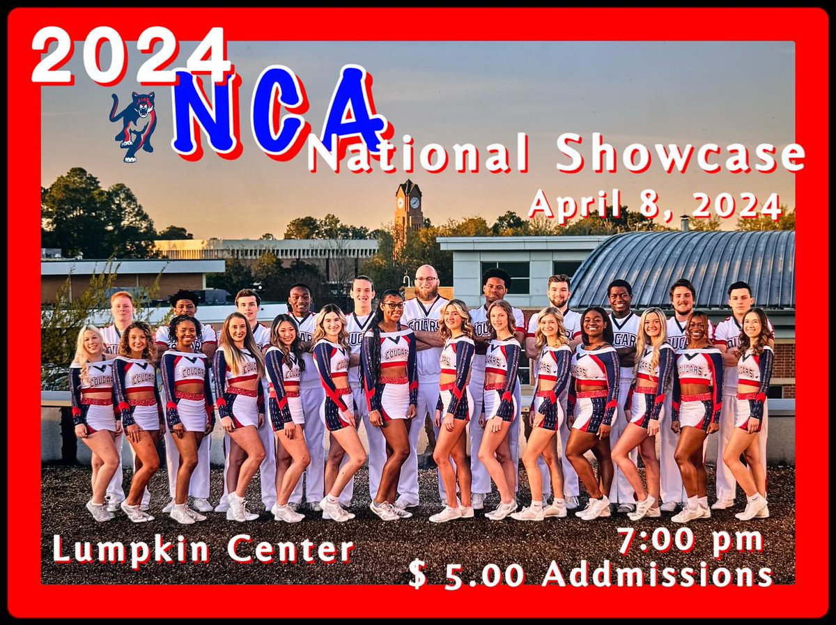 Come out and support the Columbus State Cheerleading team on Monday, April 8 in the Lumpkin Center before they head to Nationals on Tuesday! 🏆 #GoCSU🐾