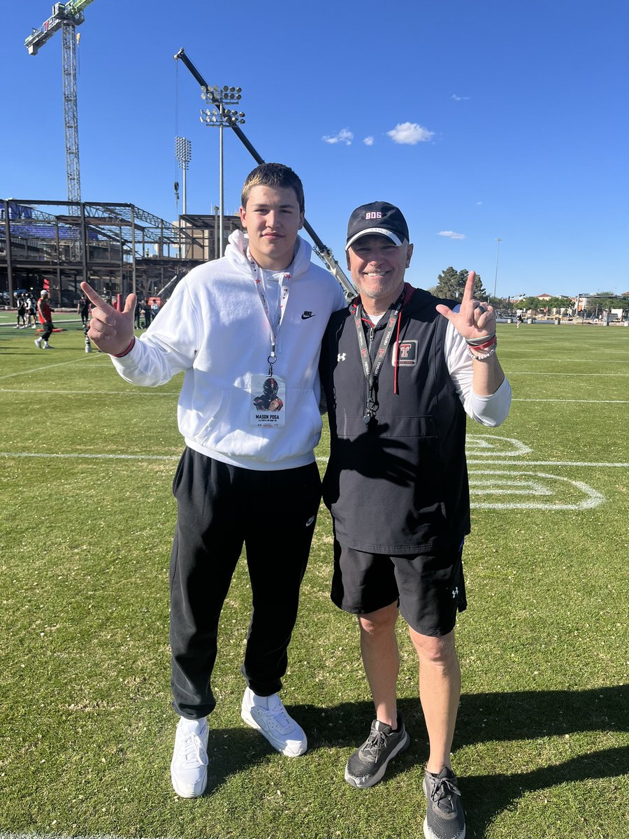 Thank you @TTUCoachBook and @JoeyMcGuireTTU for having me at an amazing spring practice! #WreckEm