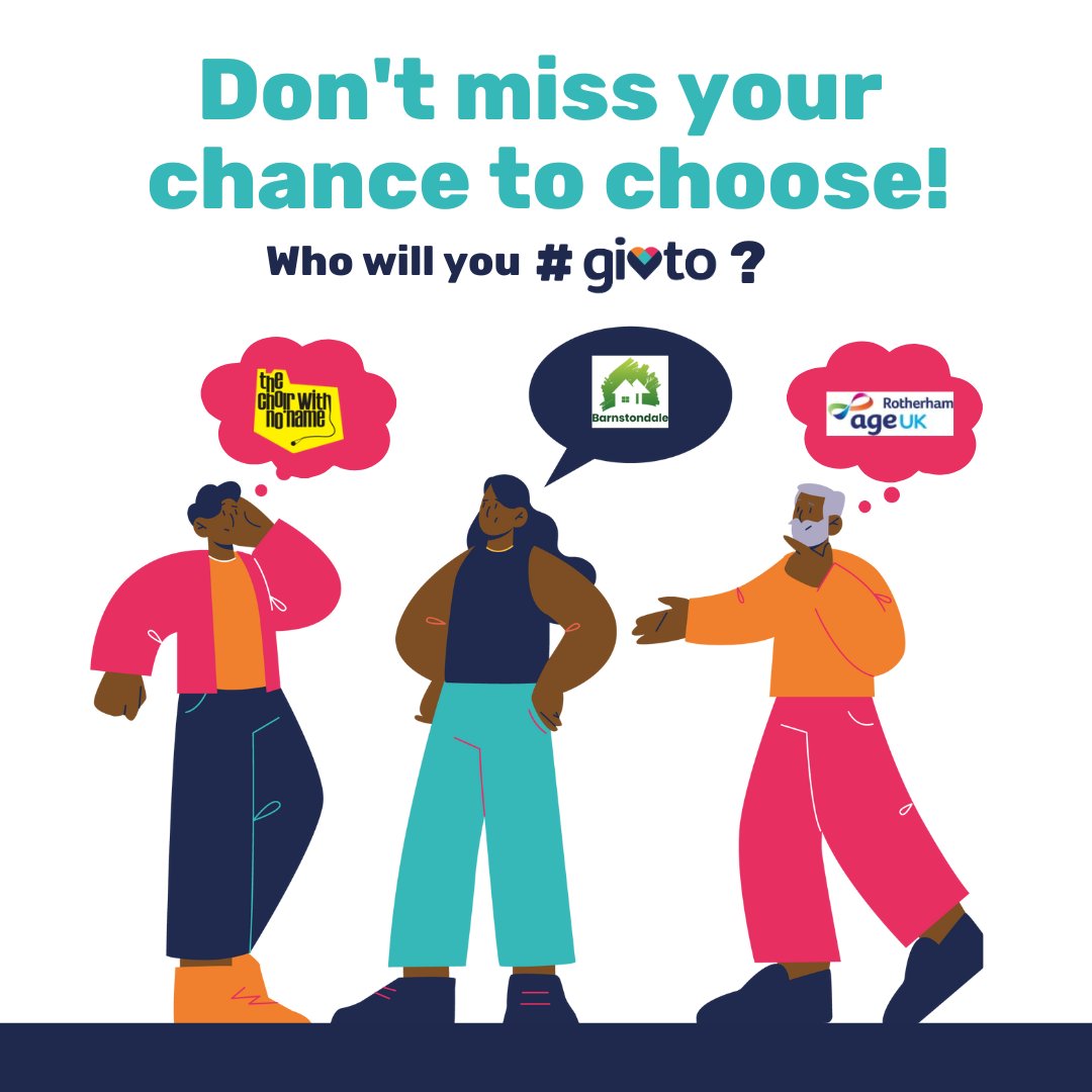 Givto (@givtouk) on Twitter photo Today is your last chance to #givto and support one of these wonderful charities - <a href="/ChoirwithNoName/">Choir with No Name</a>, <a href="/barnstondale/">Barnstondale</a> and <a href="/AgeUKRotherham/">Age UK Rotherham</a>.
Simply sign up here 👉 givto.org/app/donate
#givto #donate #charity #localcharity #makeadifference Today is your last chance to #givto and support one of these wonderful charities - <a href="/ChoirwithNoName/">Choir with No Name</a>, <a href="/barnstondale/">Barnstondale</a> and <a href="/AgeUKRotherham/">Age UK Rotherham</a>.
Simply sign up here 👉 givto.org/app/donate
#givto #donate #charity #localcharity #makeadifference
