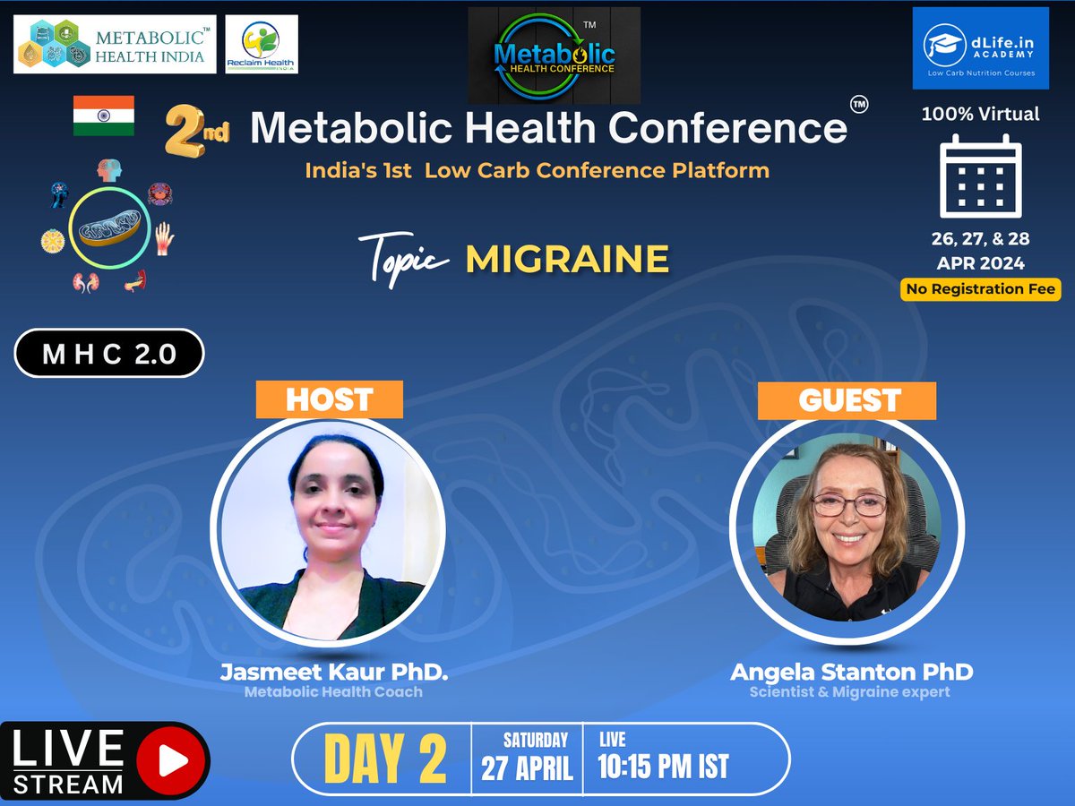 Metabolic Health Conference – India’s 1st Low-Carb Conference Platform. This event’s theme is “Metabolic Therapies” It’s again 100% virtual, sponsor free, internally funded & no registration fees. Registration link will be released in 2nd week of Apr 2024. The event will also