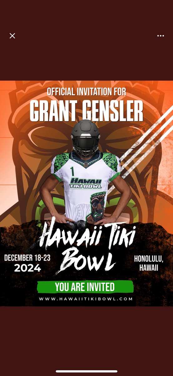 Thank you @HawaiiTikiBowl for the invite!
@RTHS_Football