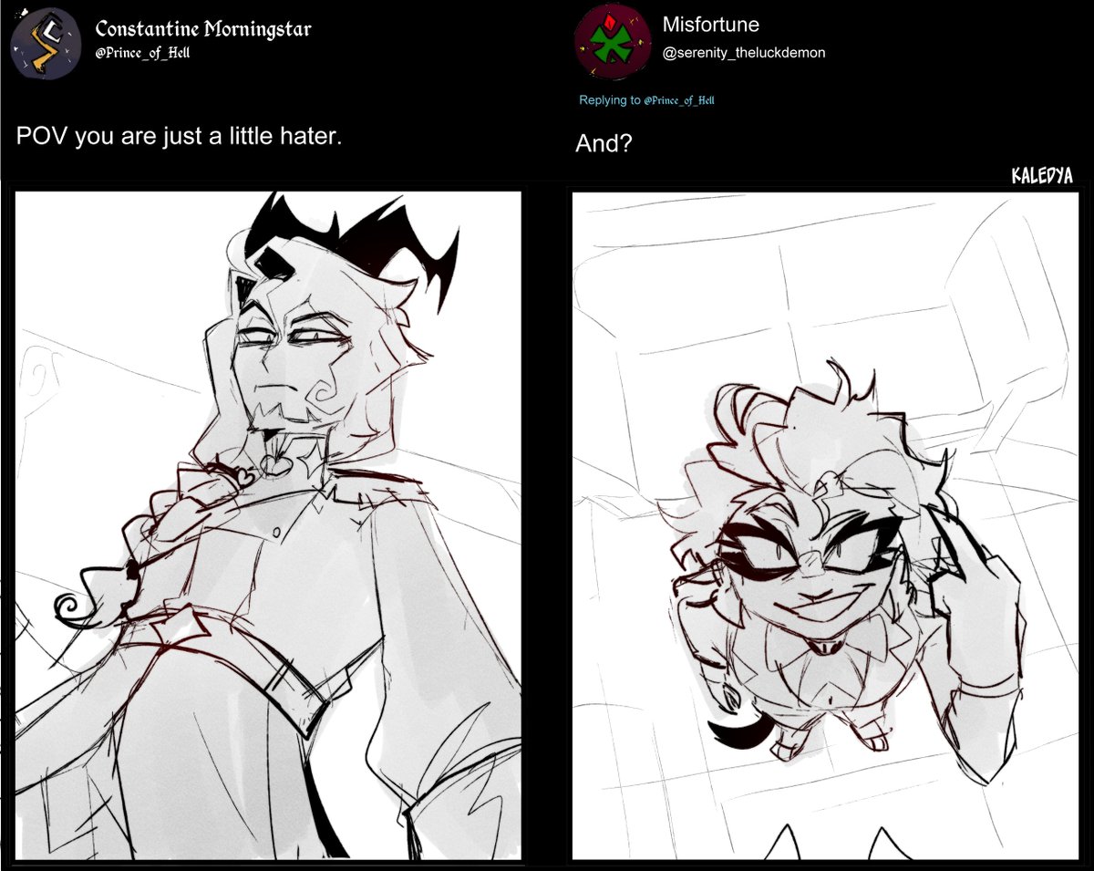 Meme redraw 

7' 2'' vs 6' 0''

#HazbinHotelOC #HazbinHotelSerenity #HazbinHotelConstantine