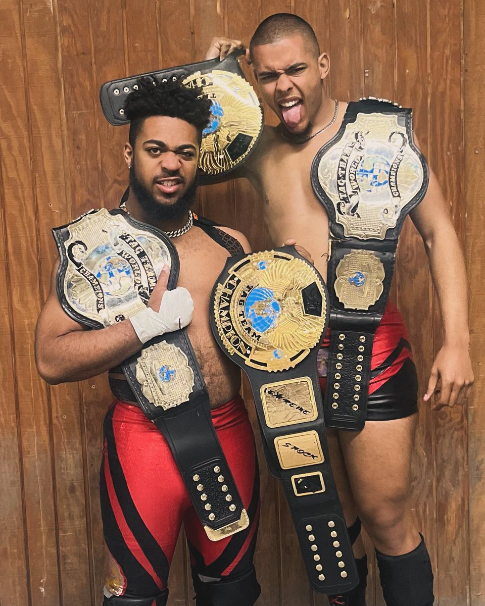 And NEEEWWW!! 🔥 Extreme Shock Wrestling Tag Team Champions✨☝🏽

We Said We Were Going To Plow Through RCK

We Did Just That😤 

#beltcollecting #wrestlinglife #newchamps #tagteam #prowrestling #kinstonnc #WrestlingShowdown #wrestling