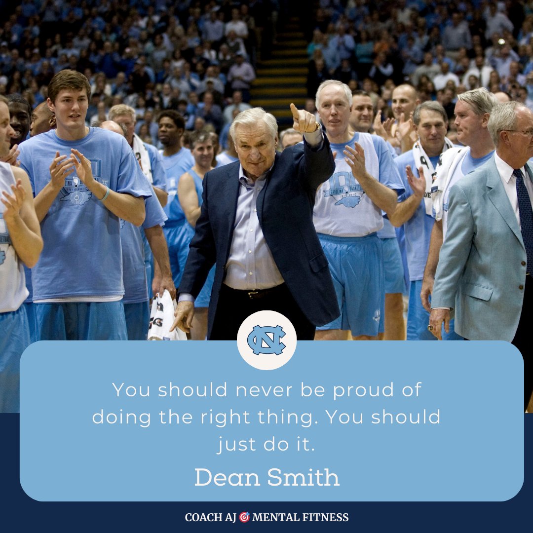 Dean Smith on doing the right thing: "You should never be proud of doing the right thing. You should just do it."
• It is being honest.
• It is having integrity.
• It is living your purpose.
• It is treating people with respect.
• It is having principles and values.