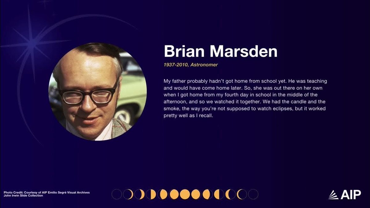 'I think what I liked about the eclipse in particular wasn’t so much seeing it but the fact that you could predict it.' In this oral history, astronomer Brian Marsden reflects on how witnessing a #solareclipse as a child sparked his interest in astronomy. buff.ly/49rmZL7
