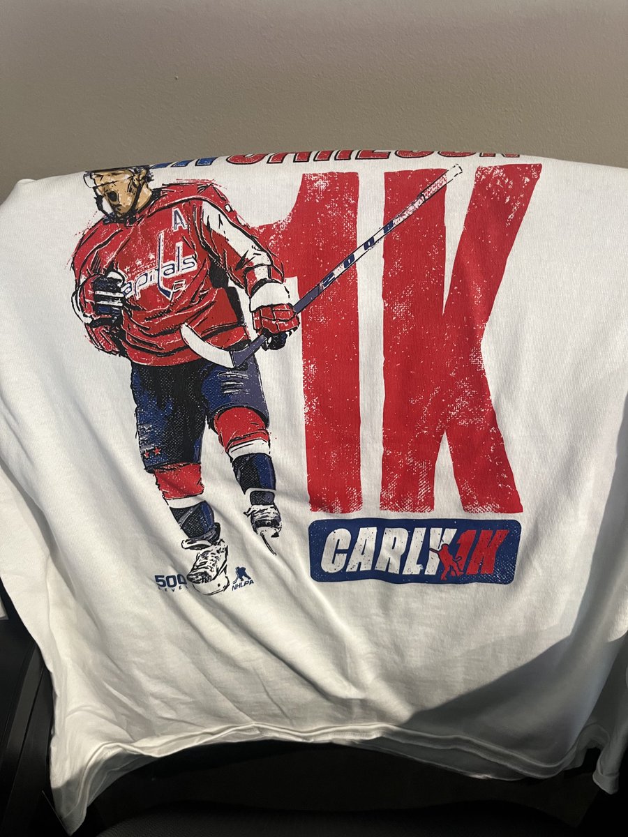 Looks like a postseason white-out ⁦@CapitalOneArena⁩ as #ALLCAPS host #GoSensGo tonight ⁦@CapitalsRadio⁩ All fans in attendance receive free #Carly1K t-shirts as @Capitals prepare to honor ⁦@JohnCarlson74⁩ for 1000 career NHL games