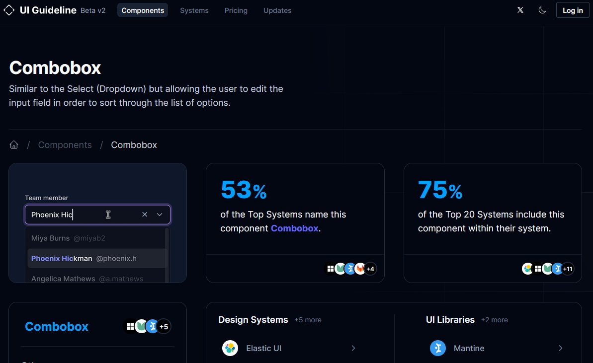 UI Guideline News
ComboBox is ready
v2.uiguideline.com/components/com…

What other components would you like to see?
#buildinpublic