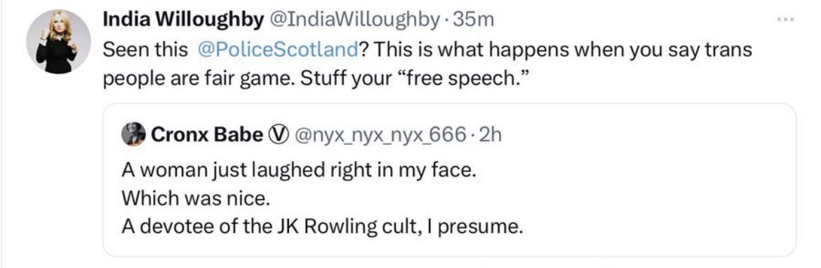 jk_rowling's tweet image. Good work, cult member #28749. Your laughter has caused the cows' milk to dry up, the crops to wither and frail men to quail before you. Catch you at midnight for a debrief, and please bring your own toad and broomstick. Sorry to nag, but I don't have an inexhaustible supply.
