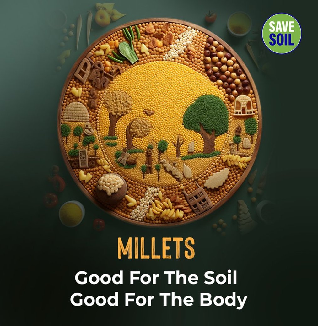 #Millets are beneficial both for #Human #Health & #SoilHealth #SaveSoil Let's Make it Happen! #SaveSoilMovement #SaveSoilForClimateAction #SoilForClimateAction #ConsciousPlanet #Soils4Nutrition @SadhguruJV @cpsavesoil @FAO Action Now: savesoil.org