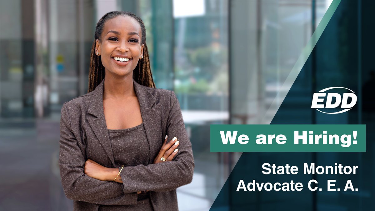 Now hiring: State Monitor Advocate! The State Monitor Advocate leads, administers, develops, and revises policies that impact the migrant and seasonal farm workers of California. Apply by April 17! 👉 Job opening: Calcareers.ca.gov/CalHrPublic/Jo… #EDDlife #CAJobs #NowHiring