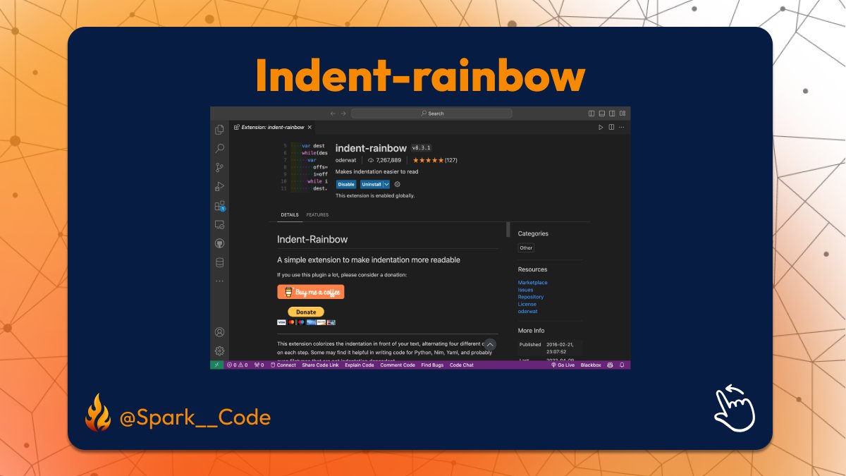 Spark__Code's tweet image. #vscode extensions you didn't know that can be really handy!
#Part 9

#SparkCode #tech #SoftwareDevelopment #WebsiteDevelopment #mobiledevelopmentcompany #SoftwareEngineering #DreamsComeTrue #creativity #GraphicDesign #programming #development #exciting #inspiration