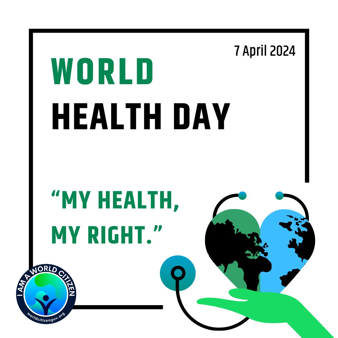 At least 140 countries recognize health as a human right in their constitutions. Yet billions of people lack essential health services. Every #WorldCitizen has the right to health care and to a healthy environment! #WorldHealthDay