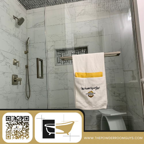 roomguys's tweet photo. This is no ordinary bathroom! It’s a Powder Room Guys Bathroom! View all our work from our website which you can go to right now by scanning the QR code! https://t.co/S6P89bxJzv