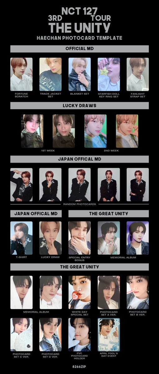 nct 127 3rd tour the unity md mark haechan photocard template hq
