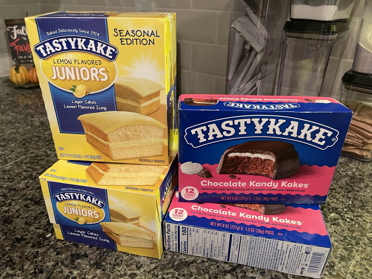 Thanks @pageneralstore for the @Tastykake order arriving quickly!! I really wanted a box of Lemon Juniors and chocolate Crème Kandy Kakes. Neither are sold in South Florida.