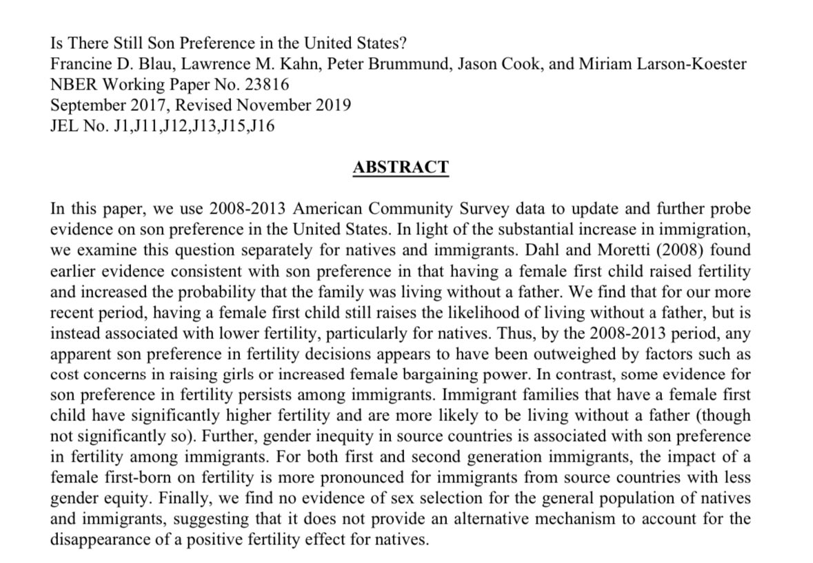 “Son preference” among American parents appears to have gone away. 

nber.org/system/files/w…