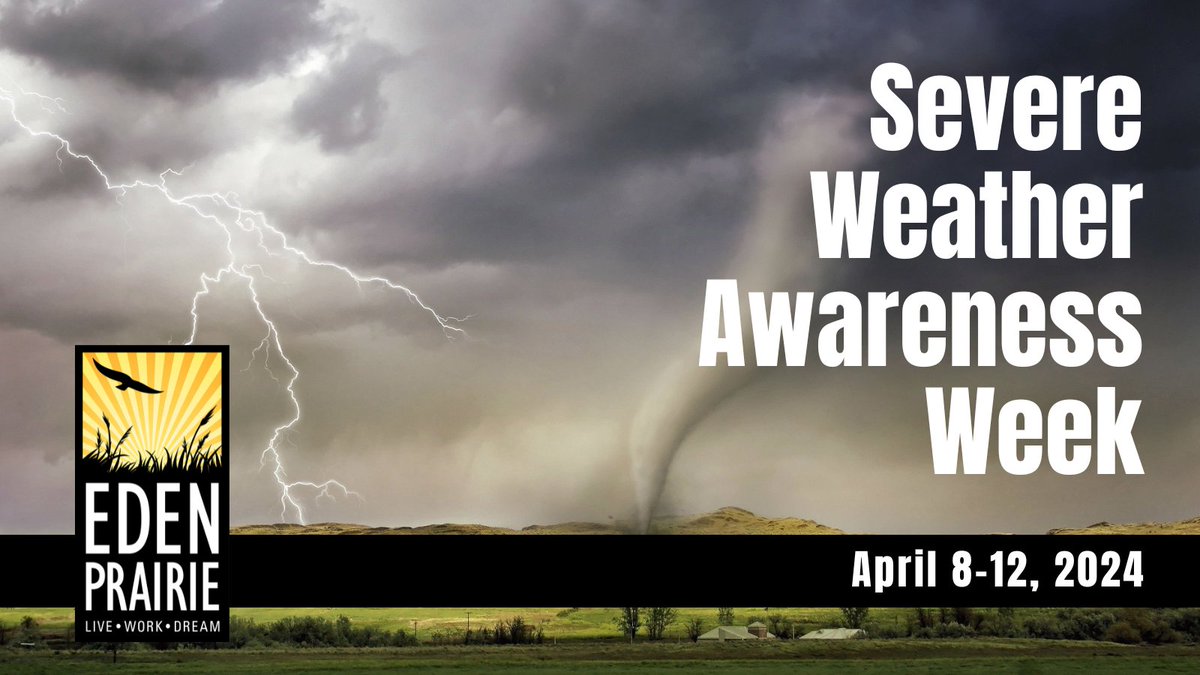 Are you ready for severe weather?

April 8–12 is Severe Weather Awareness Week in Minnesota, an event to refresh, remind and educate residents about seasonal threats from severe weather – and how to avoid them. 

Watch for vital information in the week ahead!