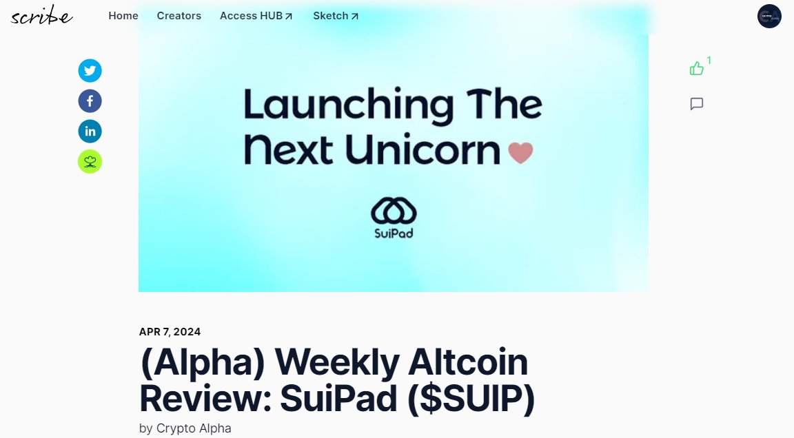 🚨@AccessProtocol Scribe Post Alert⚠️

Introducing @SuiPadxyz $SUIP: Revolutionizing Blockchain Startup Launchpads.

SuiPad stands as a pioneering token launchpad within the @SuiNetwork, dedicated to fostering innovation among blockchain startups.

#Sui #Launchpad #suipad $SUIP