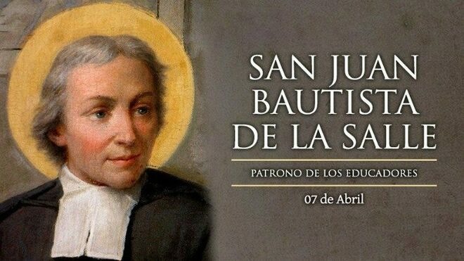 Hoy, 7 de abril, celebramos la festividad de San Juan Bautista de La Salle. Felicitamos a nuestro colegio @SalleLaPurisima y a toda la gran familia lasaliana. ¡Viva Jesús en nuestros corazones! #SomosLaSalle #MiraMásAllá