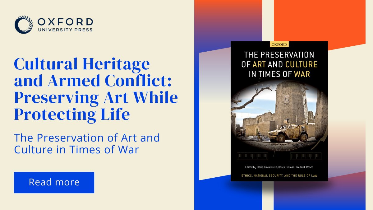 OUP Law (@ouplaw) on Twitter photo “The Preservation of Art and Culture in Times of War” opens up new horizons for thinking about the relationship between cultural heritage, security, and international law.
Read <a href="/FrederikRosen/">Frederik Rosén</a>’s introduction to find out more: oxford.ly/4cDz8iV “The Preservation of Art and Culture in Times of War” opens up new horizons for thinking about the relationship between cultural heritage, security, and international law.
Read <a href="/FrederikRosen/">Frederik Rosén</a>’s introduction to find out more: oxford.ly/4cDz8iV