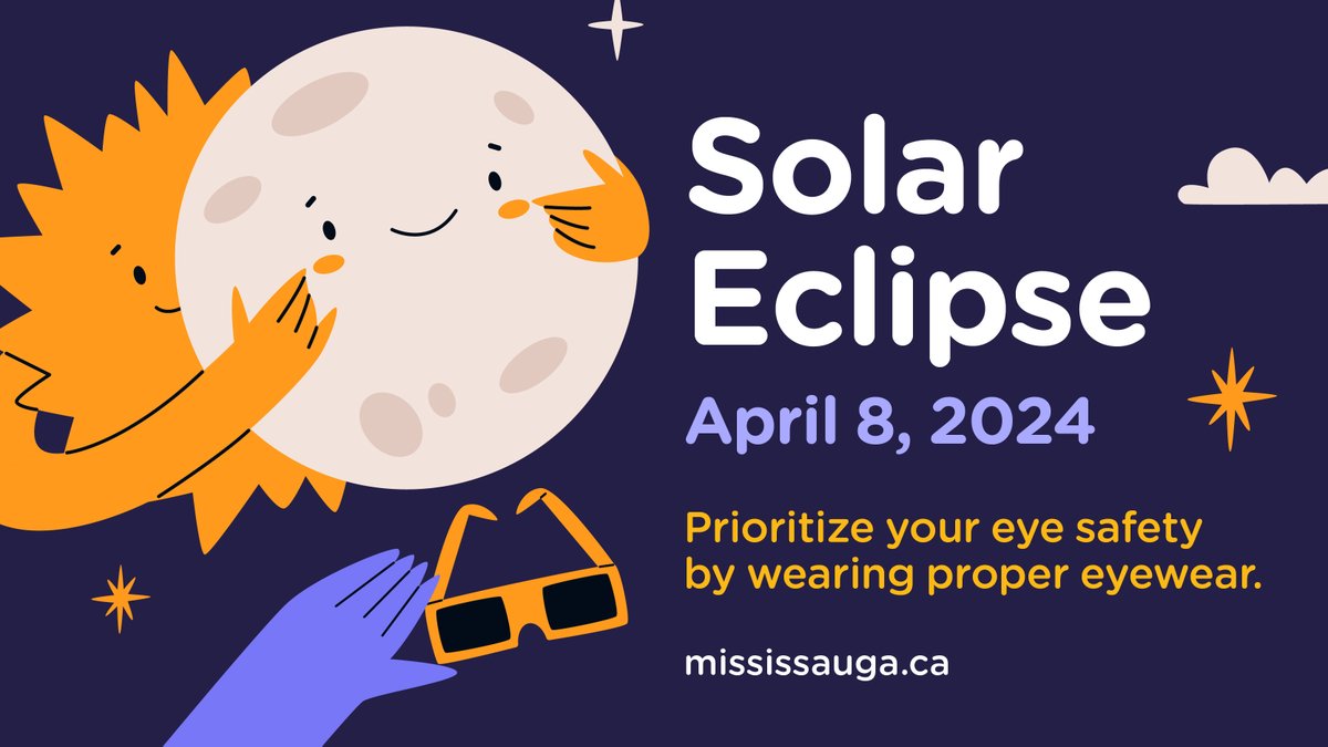 Excited about tomorrow's solar eclipse? 😎 Enjoy this rare celestial event safely by: ❌Avoiding direct contact with the sun 🧢Wearing proper eyewear, sunscreen & a hat 🚲Walking, biking, or carpooling to avoid delays For more info, visit: bit.ly/43AGqQv