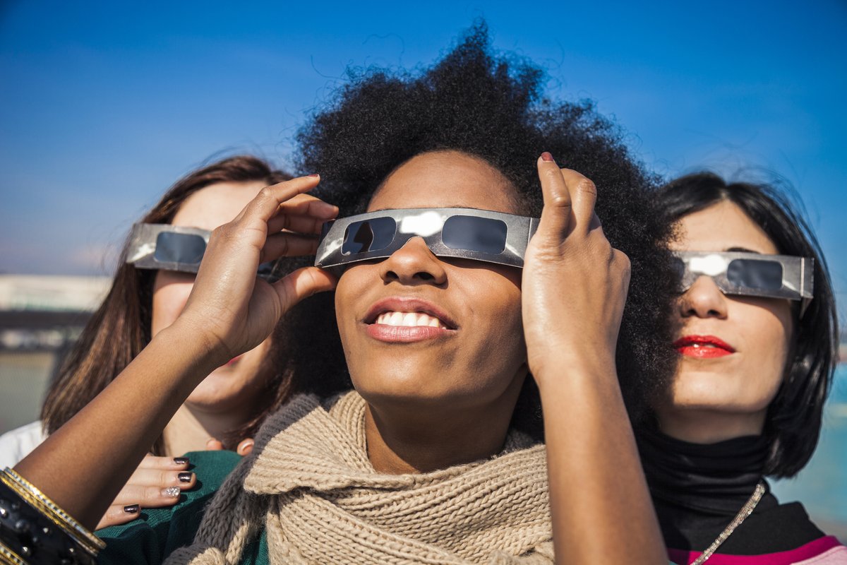 Viewing the #SolarEclipse tomorrow? It’s okay to be shady – you’re using a safe solar viewer.🌗😎 Safe solar viewers produce a view of the Sun that is comfortably bright like a full Moon. Make sure your viewer is certified safe. More info: toronto.ca/SolarEclipse