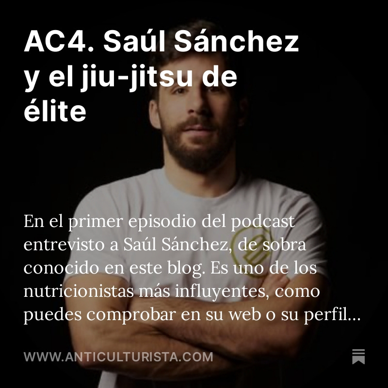 La entrevista a @SaulNutri ha sido muy especial. Porque es la primera vez que alguien lo entrevista desde su faceta no profesional, pero que a su vez es (para mi) la más interesante: Atleta de ÉLITE, compitiendo en las esferas europeas del jiu-jitsu. Esto es lo más destacable: