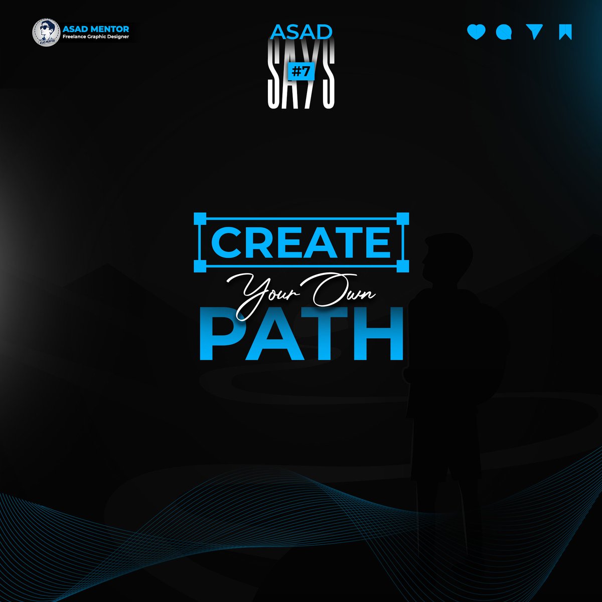 ✍️ 𝓐𝓼𝓪𝓭𝓢𝓪𝔂𝓼 #7

'Create Your Own Path'
.
#asadmentor #asadsays #letsconnect #HishamSarwar #createyourlife #createyourpath #createyourown #dreamquotes #motivationalquotes #positivevibes #MakeYourWay #UniqueJourney