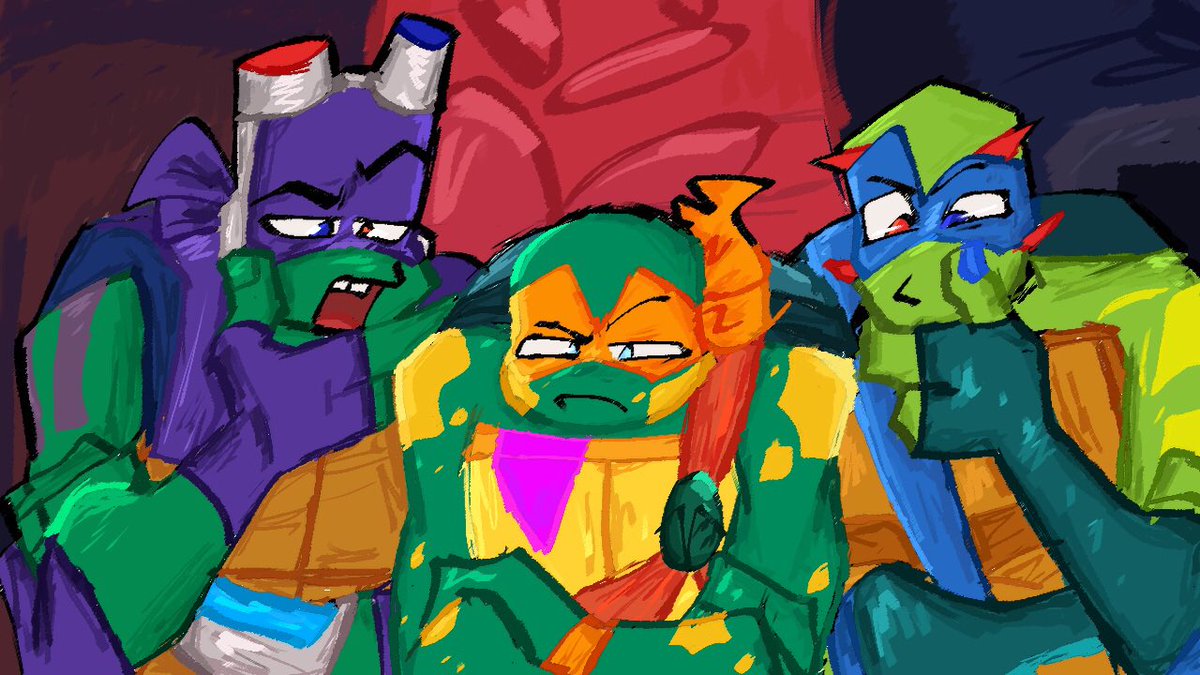 EclairCookie8's tweet photo. Some rottmnt screenshot redraws >:3 #rottmnt #SaveROTTMNT #rottmntraph #rottmntleo #rottmntdonnie #rottmntmikey https://t.co/6EwXAAiBk9