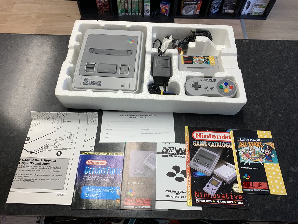 NEW IN Boxed Super Mario Allstars Version Super Nintendo The console is lovely and grey, controller feels like it’s barely been used. Comes with a load of original paperwork £180 #retroshop #retrogaming #retrogamingcommunity #nintendo #retrotoys #leighonsea #southend #essex