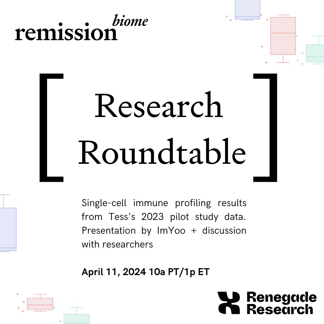 Join us and @imyoohealth this Thursday (April 11) at 10am PT/1pm ET to hear more about @tessfalor's single-cell immune profiling results! Register: us06web.zoom.us/webinar/regist… @RenegadeRes