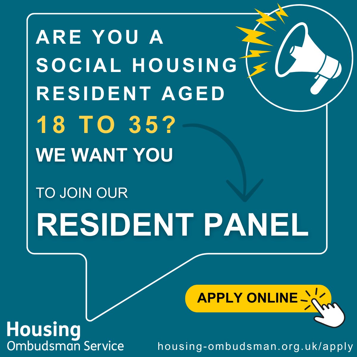 Are you a social housing resident in England and aged under 35? We would like you to apply to join our Resident Panel and give a voice to the diverse youth community within social housing.

tinyurl.com/yc3utwz8

Please share this post to spread the word.

#ukhousing