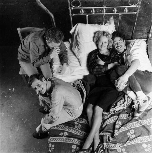 Alan J. Pakula April 7, 1928 – November 19, 1998 With Kevin Kline,Peter MacNicol, and Meryl Streep on the set of Sophie’s Choice (1982).