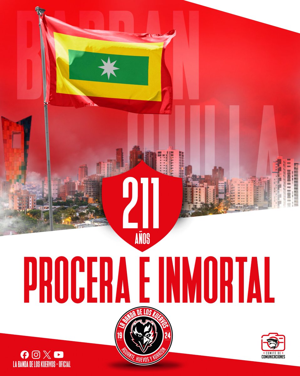 Cumpleaños 211 de la 'Puerta de oro de Colombia', la 'Arenosa', tierra pujante, llena de grandeza, de río y mar, llena de historia, campeonatos y cero descensos !