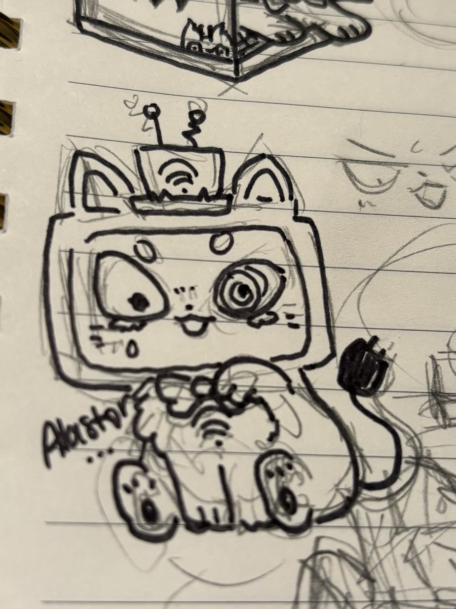 sorapaca's tweet photo. Day 3 drawing Vox as a cat 🥹💕 https://t.co/XUxfuAidTg