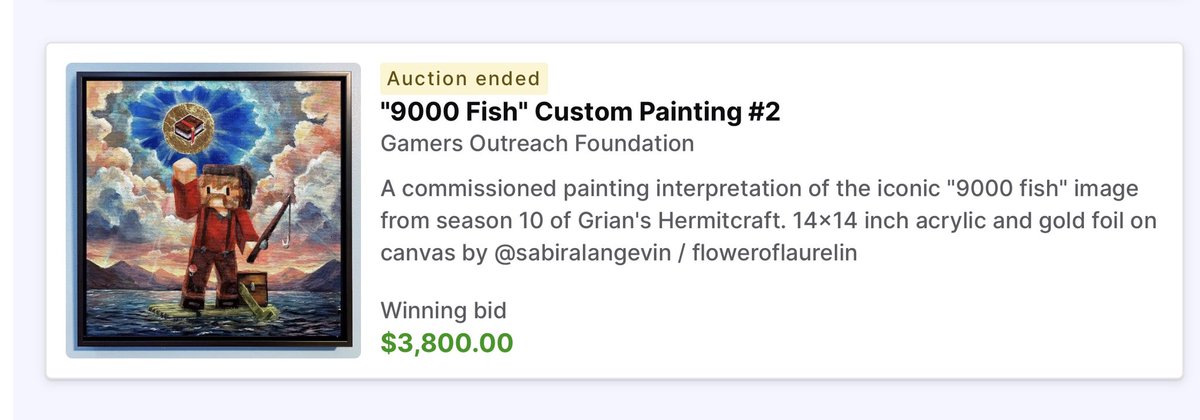 And the auction has come to an end!! I painted this while I was in and out of visits to the hospital for health problems and that effort made enough to fund a cart. What an amazing weekend!
