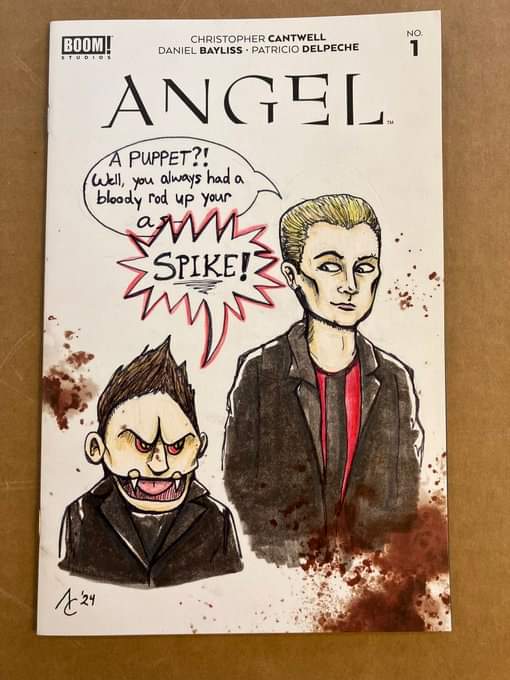Don't forget! You can still bid on my @boomstudios ANGEL #1 cover as a part of this auction for charity. Check out these and the other awesome covers available for this awesome event. Who doesn't love puppet Angel? #btvs