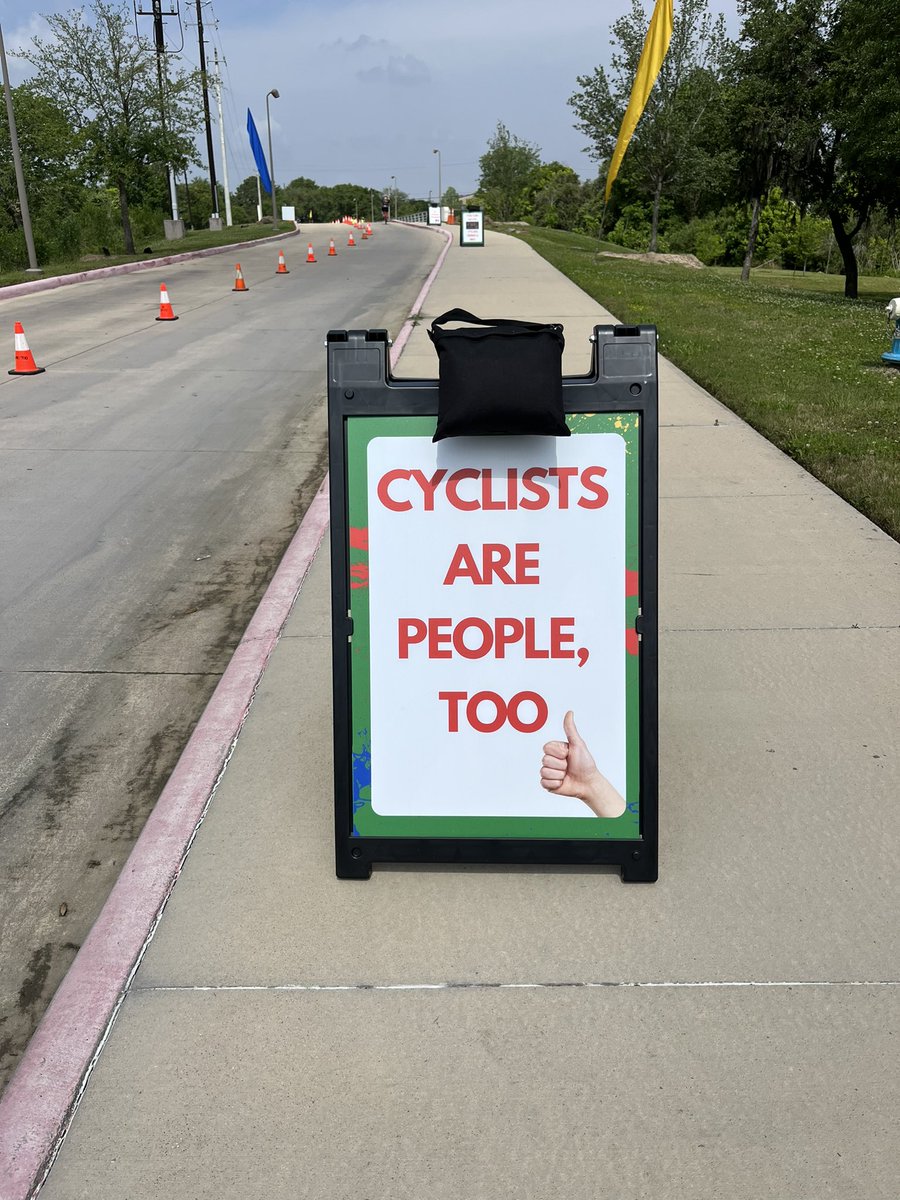 A sign at the first stop on the #TourDeHouston ride. #VisionZero #SafeStreetsForAll #PublicSafety