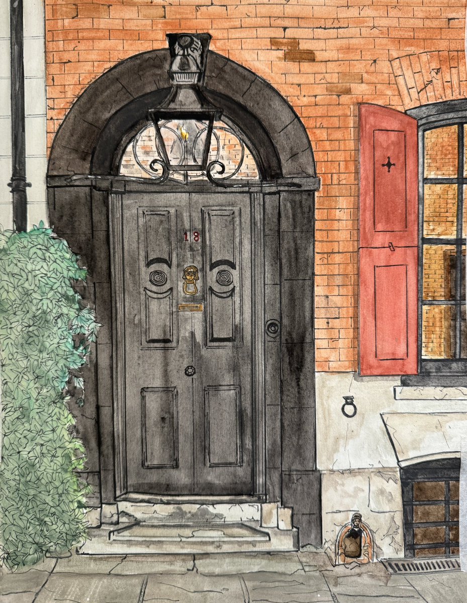 Fine liner pen and watercolour: @DennisSeversHse , Folgate Street, Spitalfields, E1. I love this house soooo much! #spitalfields