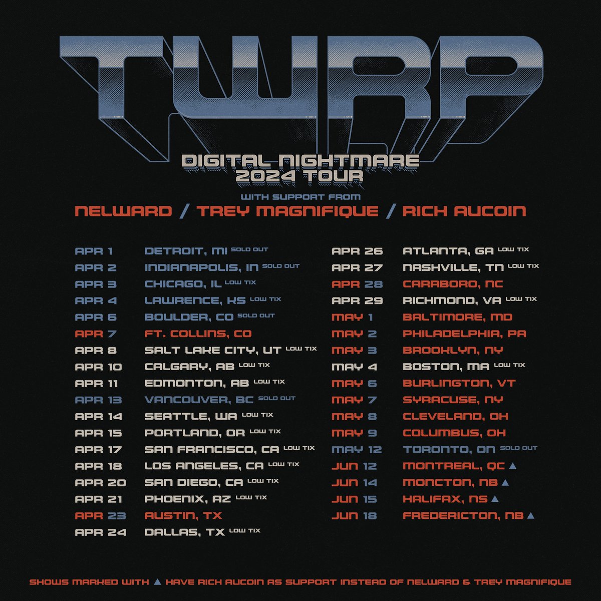 ⚡️5 SHOWS DOWN⚡️ Ft. Collins tonight! Get tickets now at tix.to/TWRP With @nelward64, @bwecht and (eventually) @richaucoin! @RealGoodTouring